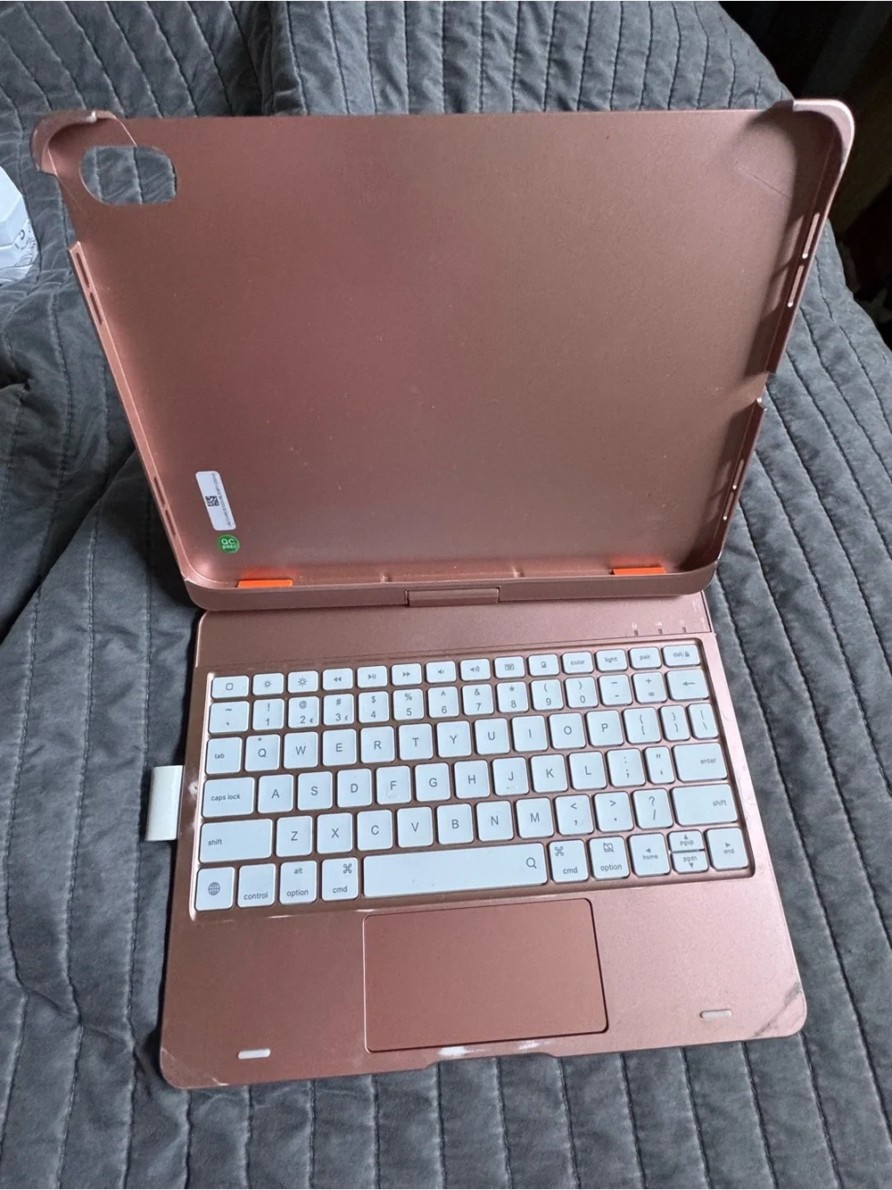 Rose Gold Tablet Keyboard Case with Trackpad